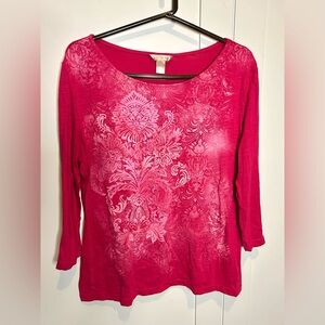 Women's Pink Patterned Top
